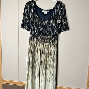 Aa Studio Black and Gold Maxi Dress